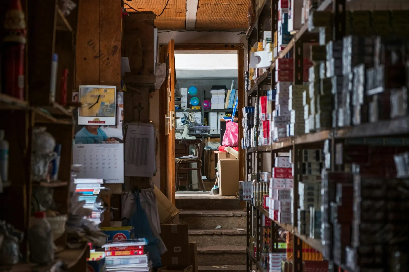 Shelves at the Albicocca tobacconist